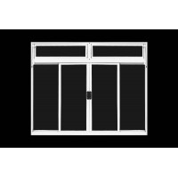 BNPJB1220 4F - Janela 4 Folhas de Correr Bandeira 120x200cm Branca