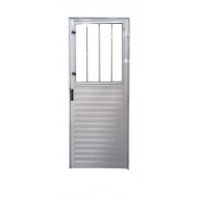 24856 - Porta Social Postigo 1 Vidro 210X90cm Esquerda Liso Branca